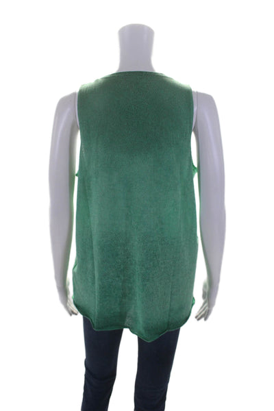 Zadig & Voltaire Womens Printed Sleeveless Tank Top Green Cotton Size Large