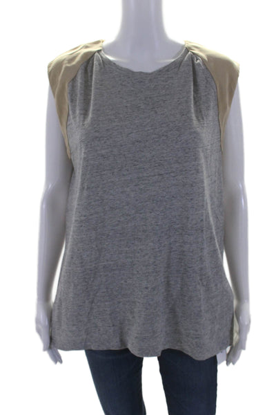 3.1 Phillip Lim Womens Crew Neck Pullover Tank Top Gray Beige Size Large