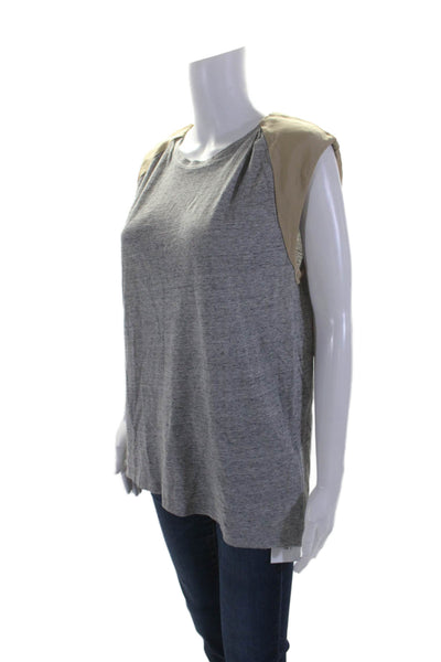 3.1 Phillip Lim Womens Crew Neck Pullover Tank Top Gray Beige Size Large