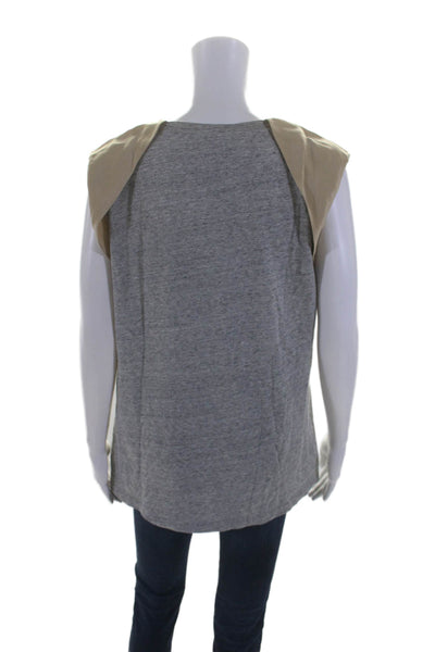 3.1 Phillip Lim Womens Crew Neck Pullover Tank Top Gray Beige Size Large