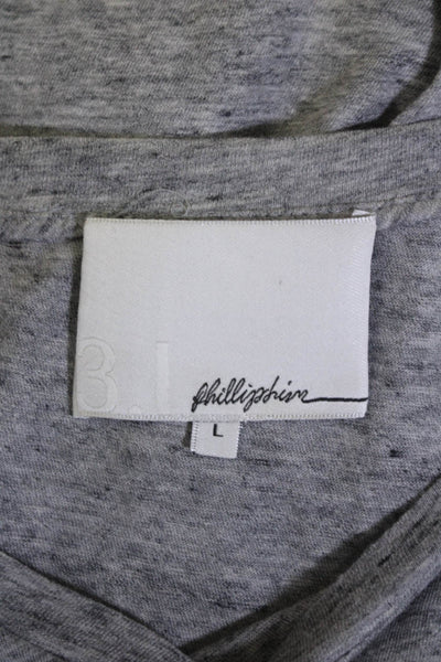 3.1 Phillip Lim Womens Crew Neck Pullover Tank Top Gray Beige Size Large