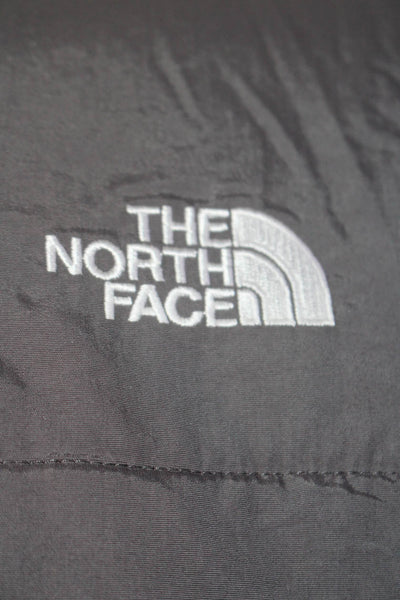 The North Face Mens Full Zipper Long Sleeves Sweatshirt Red Grey Size Small