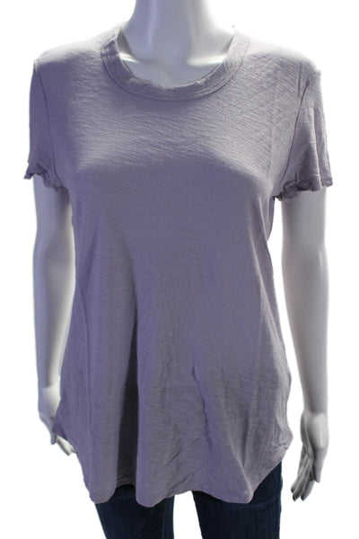 Standard James Perse Women's Round Neck Short Sleeves T-Shirt Purple Size 3