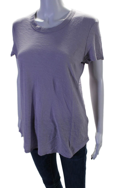 Standard James Perse Women's Round Neck Short Sleeves T-Shirt Purple Size 3