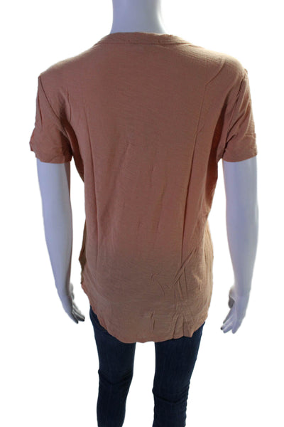 Standard James Perse Womens Short Sleeves Round Neck Basic T-Shirt Orange Size 3