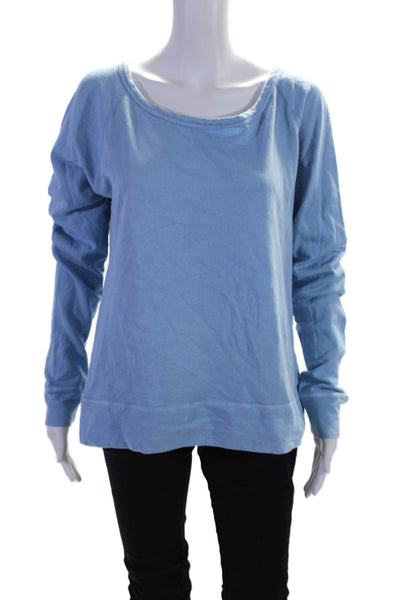 Standard James Perse Women's Round Neck Long Sleeves Sweatshirt Blue Size 3