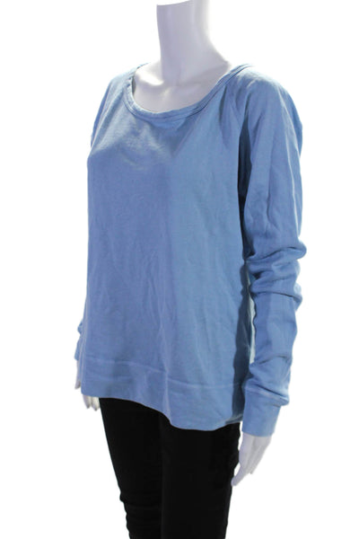 Standard James Perse Women's Round Neck Long Sleeves Sweatshirt Blue Size 3