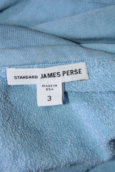 Standard James Perse Women's Round Neck Long Sleeves Sweatshirt Blue Size 3