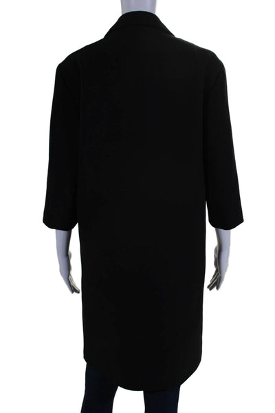 Toccin Womens Black Collar Open Front 3/4 Sleeve Long Jacket Size XS