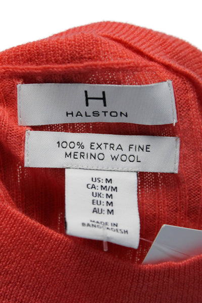 H By Halston Womens Short Sleeves Turtleneck Sweater Coral Pink Wool Size Medium