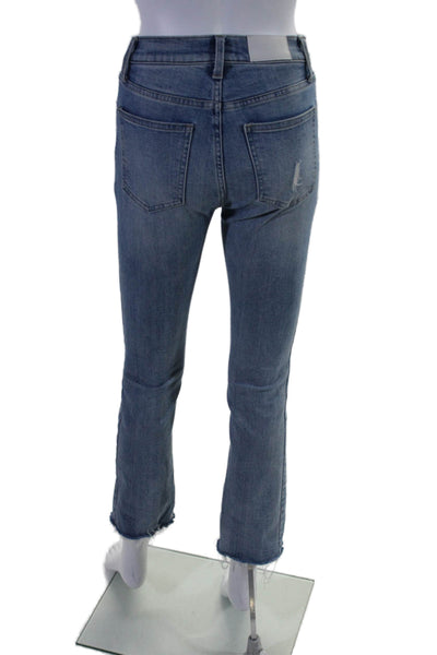 Pistola Womens Cotton Zip Button Skinny Crop Leg Jeans Blue Size EUR 24