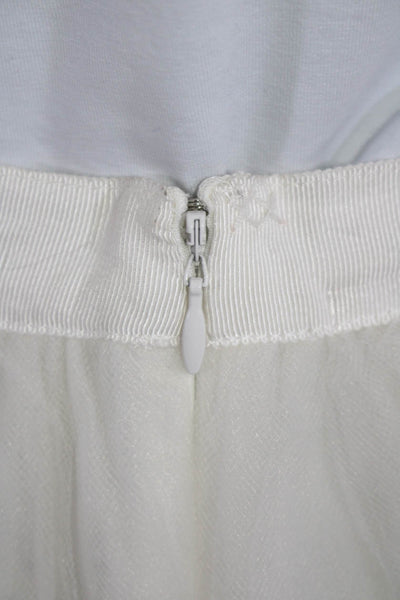 Elizabeth and James Womens White Zip Back Knee Length Tutu Skirt Size 2