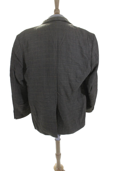 346 Brooks Brothers Mens Silk Houndstooth Buttoned Blazer Brown Size EUR 48L