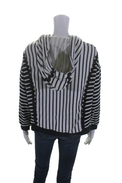 Jonathan Simkhai Womens Cotton Navy Striped Long Sleeve Pullover Hoodie Size S