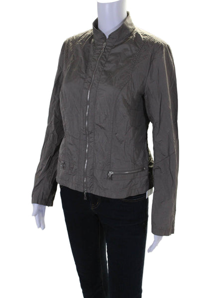 Betty Barclay Collection Womens Long Sleeves Full Zipper Light Jacket Gray Size