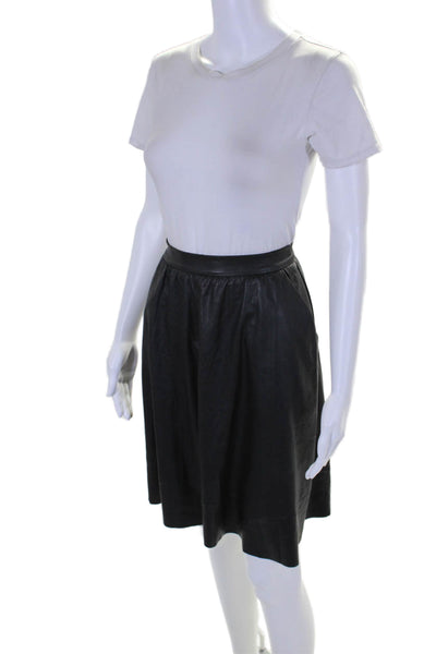 Search for Sanity Womens Faux Leather Knee Length A Line Skirt Black Size 2