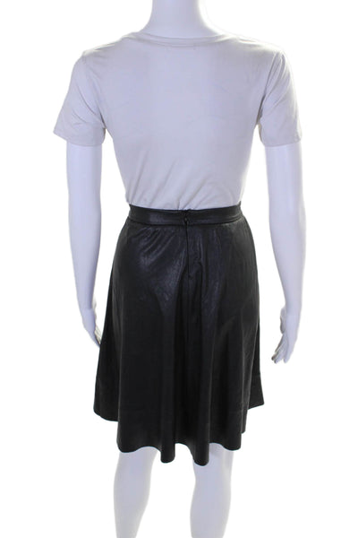 Search for Sanity Womens Faux Leather Knee Length A Line Skirt Black Size 2