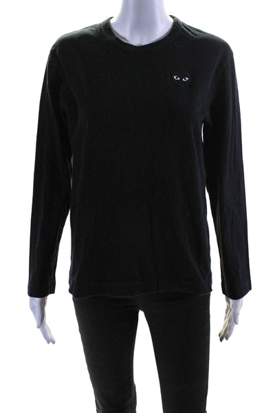 Play Comme Des Garcons Womens Cotton Long Sleeve Basic T-Shirt Black Size M