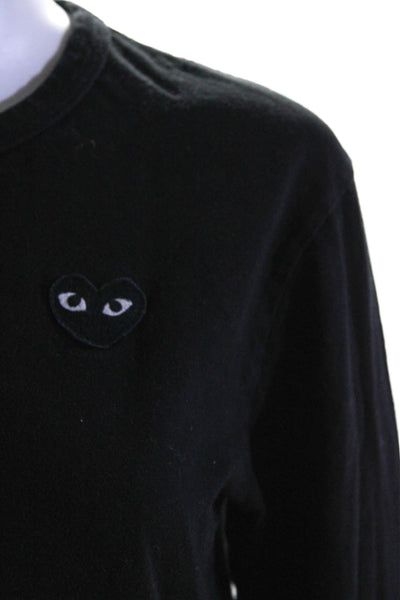 Play Comme Des Garcons Womens Cotton Long Sleeve Basic T-Shirt Black Size M