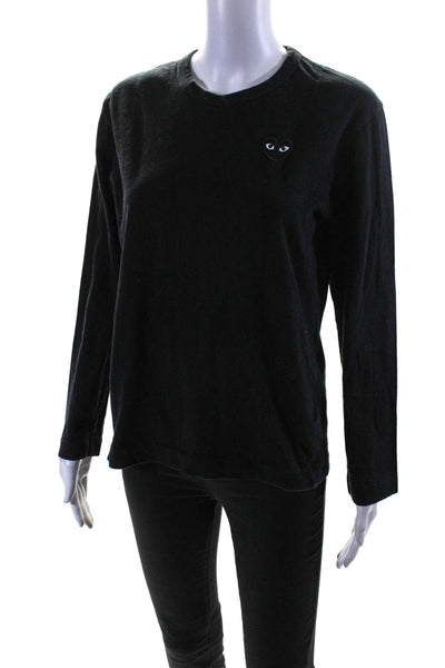 Play Comme Des Garcons Womens Cotton Long Sleeve Basic T-Shirt Black Size M