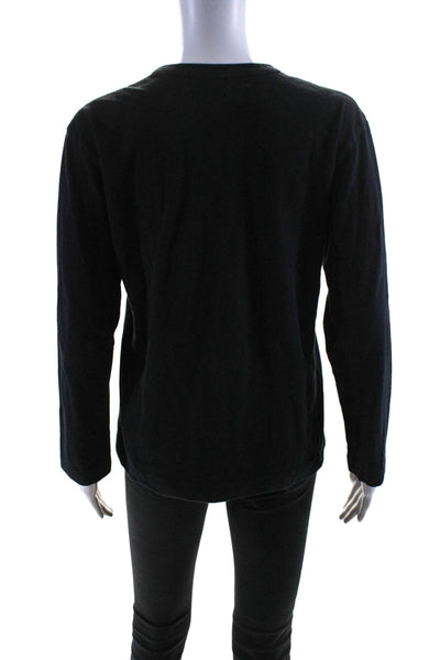 Play Comme Des Garcons Womens Cotton Long Sleeve Basic T-Shirt Black Size M