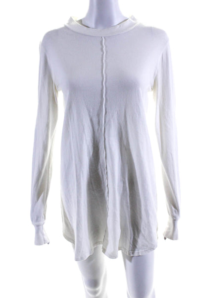 Stone Cold Fox Womens Long Sleeve Crew Neck Mini Shirt Dress White Cotton Size 1