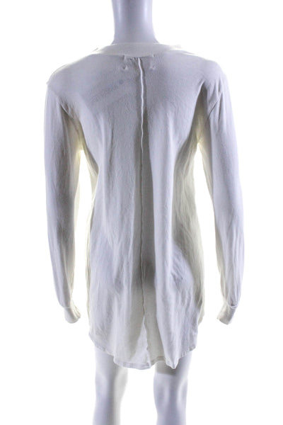 Stone Cold Fox Womens Long Sleeve Crew Neck Mini Shirt Dress White Cotton Size 1