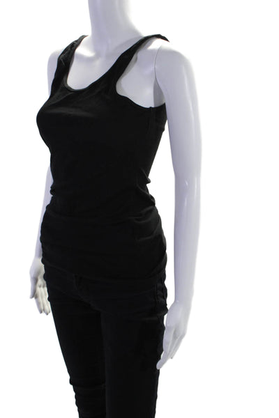 Standard James Perse Women's Scoop Neck Sleeveless Tank Top Black Sz 3