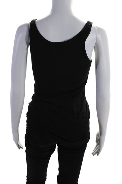 Standard James Perse Women's Scoop Neck Sleeveless Tank Top Black Sz 3