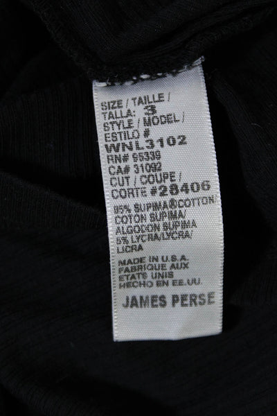 Standard James Perse Women's Scoop Neck Sleeveless Tank Top Black Sz 3