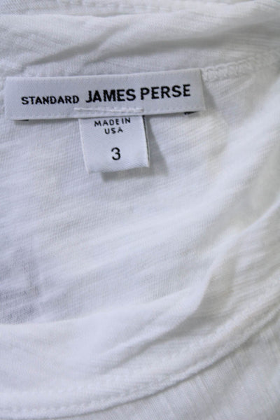 Standard James Perse Women's Round Neck Short Sleeves Basic T-Shirt White Size 3