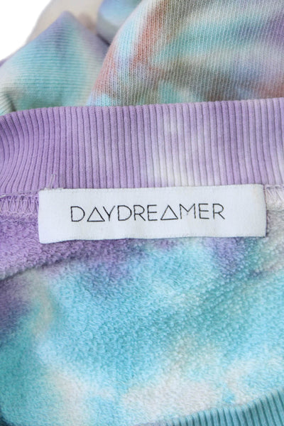 Daydreamer Womens Round Neck Long Sleeve Crop Hem Tie Dye Sweater Nude Size S