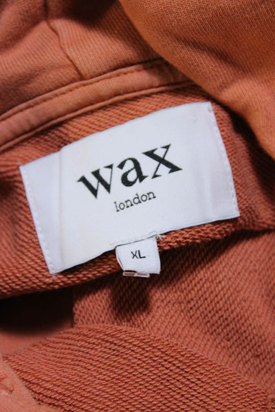Wax London Womens Organic Cotton Front Pocket Pullover Hoodie Orange Size XL