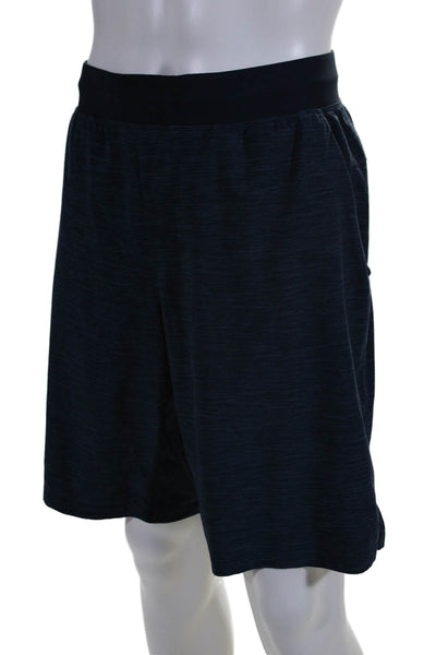 Lululemon Mens Three Pocket Drawstring Waist Activewear Shorts Blue Size M