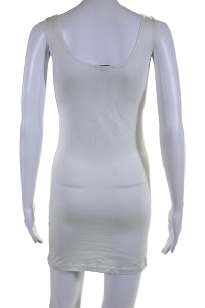 A Nue Ligne Womens Sleeveless Scoop Neck Knit Mini Dress White Size Petite