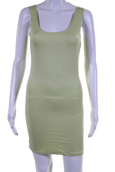 A Nue Ligne Womens Sleeveless Scoop Neck Knit Mini Dress Green Size Petite