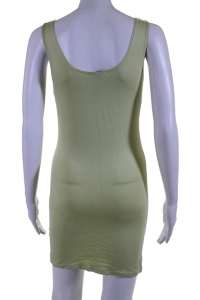 A Nue Ligne Womens Sleeveless Scoop Neck Knit Mini Dress Green Size Petite