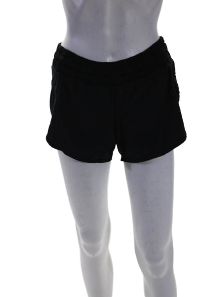 Lululemon Womens Elastic Waistband Lined Activewear Shorts Black Size S