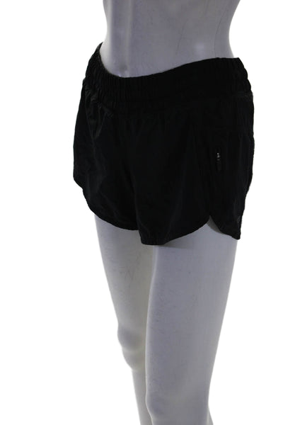 Lululemon Womens Elastic Waistband Lined Activewear Shorts Black Size S