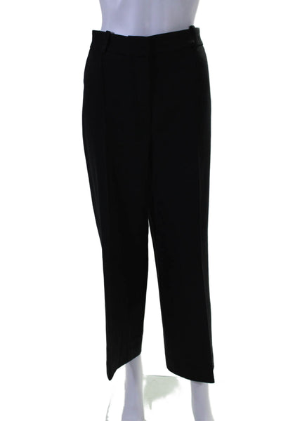 Sezane Womens Pleated Front High Rise Dress Pants Black Wool Size EUR 42