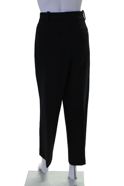 Sezane Womens Pleated Front High Rise Dress Pants Black Wool Size EUR 42