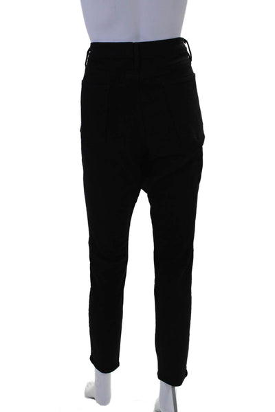 Frame Womens High Rise Zip Up Skinny Leg Jeans Film Noir Black Cotton Size 32