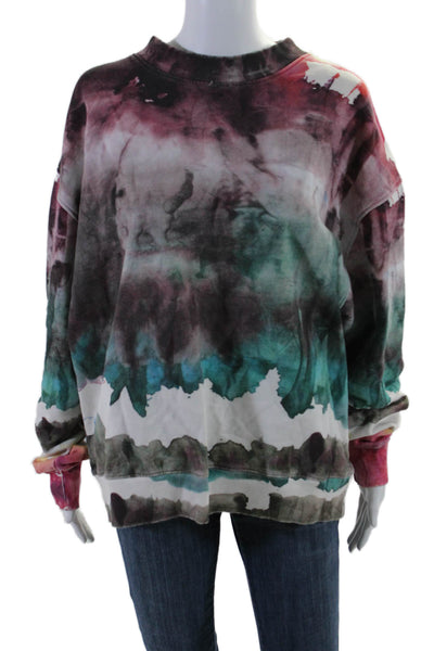 ACNE Studios Womens Water Color Paint Print Sweater Multi Colored Size Extra Sma