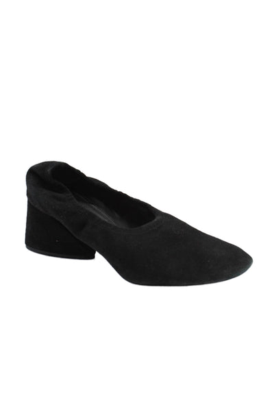 Mercedes Castillo Womens Suede Slide On Round Toe Classic Pumps Black Size 6.5