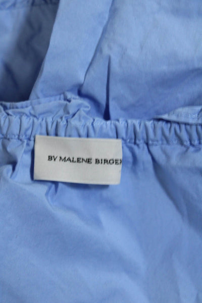 By Malene Birger Womens Short Sleeves A Line Sun Dress Blue Cotton Size EUR 34