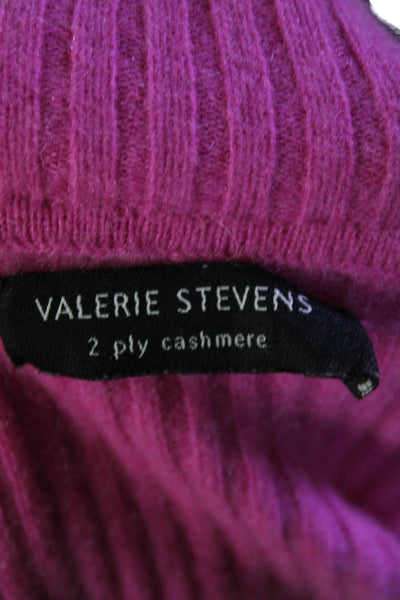 Valerie Stevens Womens Cashmere Long Sleeve Turtleneck Sweater Top Pink Size L