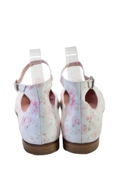 Michael Pasinkoff Girls Round Toe Slip-On Ankle Buckle Flat Shoes Floral Size 36