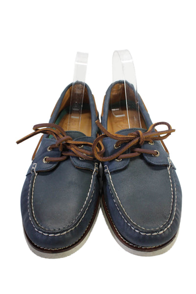 Sperry Men's Round Toe Lace Up Rubber Sole Boat Shoes Navy Blue Size 10