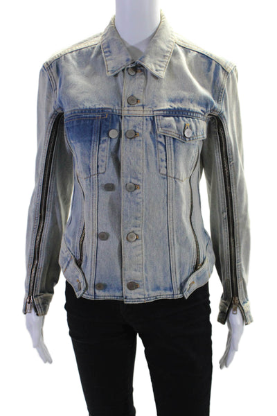 3.1 Phillip Lim Womens Cotton Denim Collared Button Up Jacket Blue Size 2