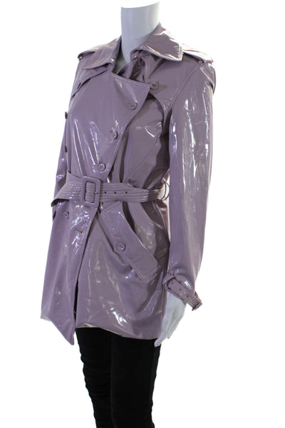 Fleur du Mal Womens Collared Two Pocket Mid-Length Jacket Purple Size 2